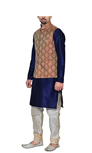 Image of Mens Kurta Pyjama Set with Designer Ethnic Nehru Jacket