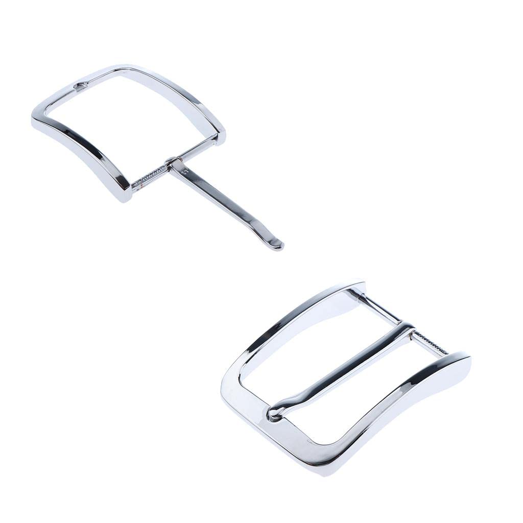 2x Mens Alloy Antique Belt Buckle Single Prong Rectangular Pin Buckle Silver| Premium | Elegant | Adjustable-image-37