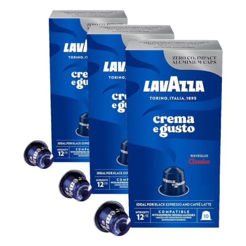 Image of Lavazza Crema E Gusto Classico, Aluminium Nespresso Compatible Coffee Capsules | Pack Of 30 | Intensity 12 | 57 Gram
