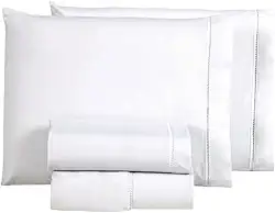 Jogo de Lençol Queen Premium, 4 Peças, 100% Algodão, 400 Fios (branco)