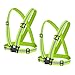 2pcs Ligero Chaleco de seguridad elástico ajustable Seguridad Chaleco de alta visibilidad Chaleco reflectante Cinta de visibilidad (Verde fluorescente)