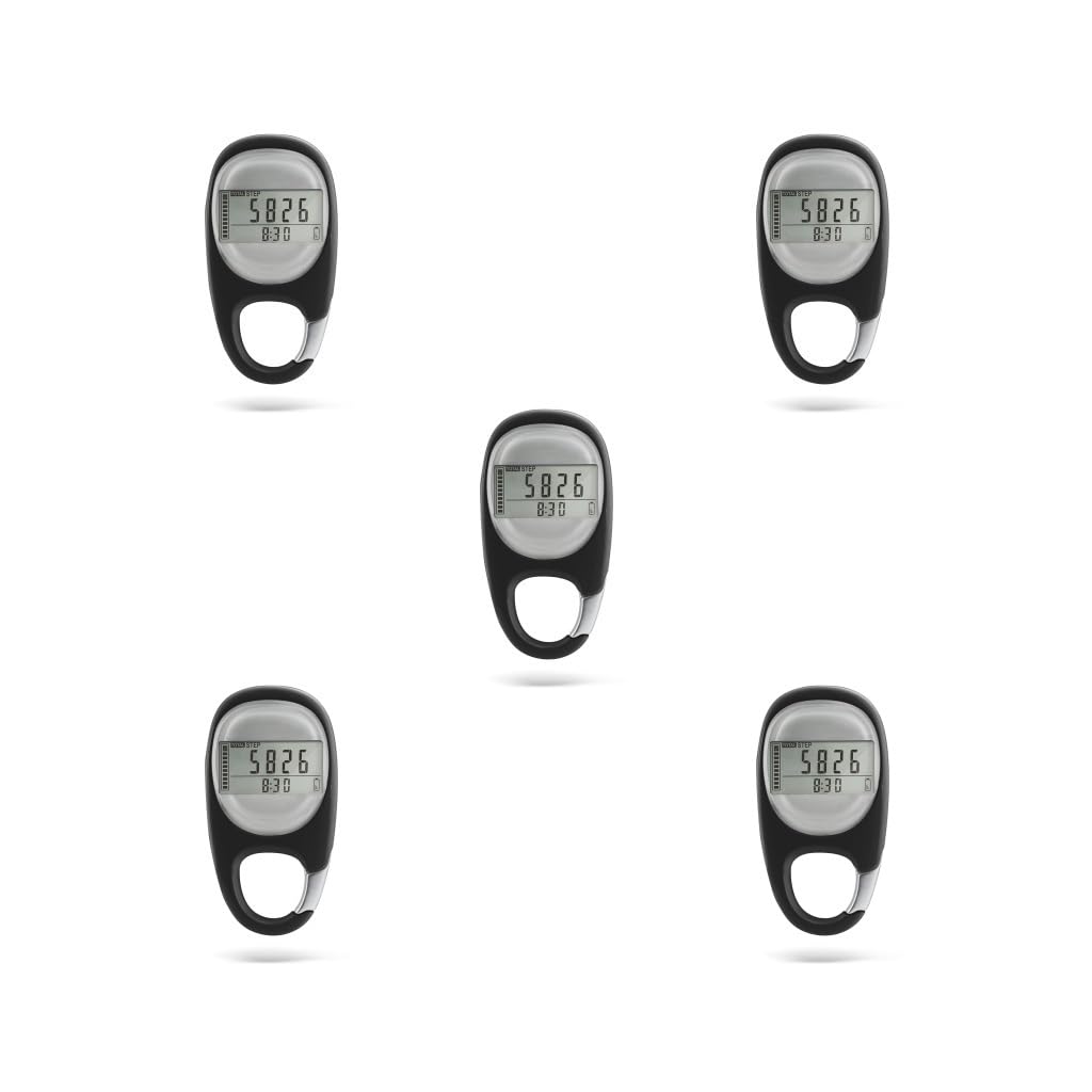 Podómetro de inducción con pantalla digital 3D con clip, contador de pasos, calorías para correr, trotar, color negro