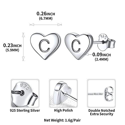 Boucles d'oreilles initiale cœur argent pour tenue quotidienne