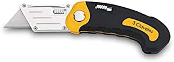 3 Claveles Cutter Navaja Plegable 10 CM. Zinc-Alloy PP+TTR 3C Cúter, Acero, Multicolor