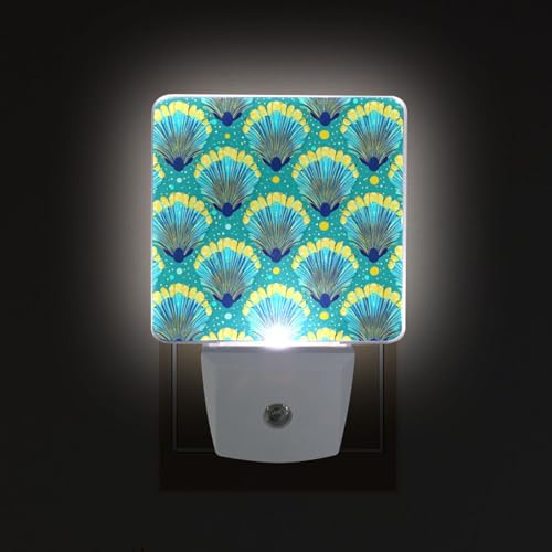 Lámpara de noche con sensor LED, color azul aqua y amarillo miniatura 2