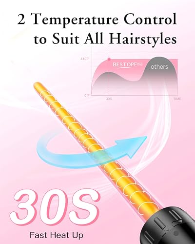 Foto von Lockenstab Große und Kleine Locken Set - 6 in 1 Mit Verschiedenen Aufsätzen Antistatische Keramik Turmalin Beschichtung Welleneisen für Beach Waves