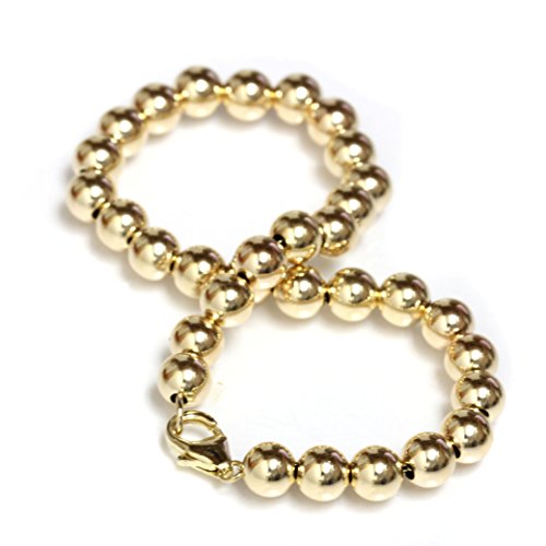 Gold Filled Beaded Ball Bracelet with Lobster Clasp 5 mm Beads 6" to 9"2