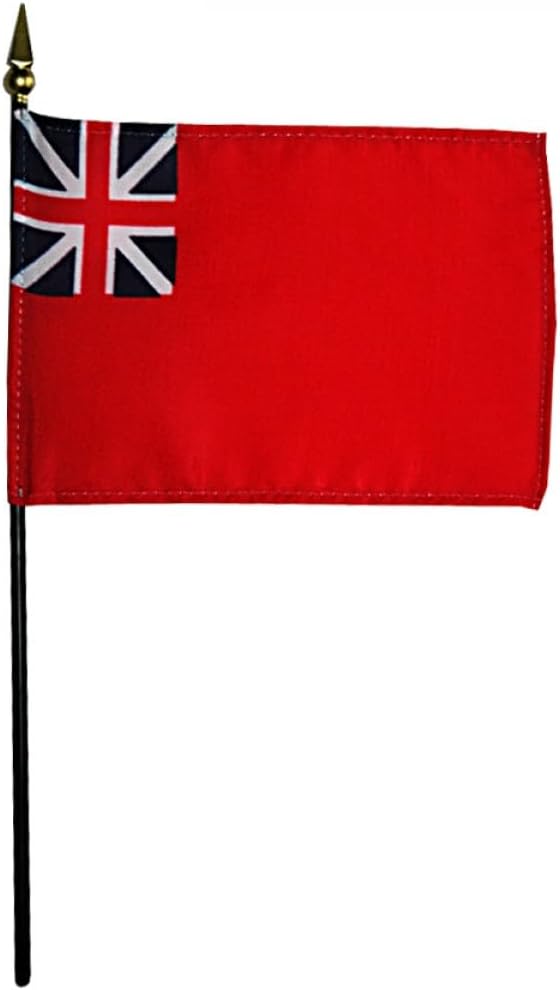 British Red Ensign Flag Rayon On Staff 4 in. x 6 in. - Made in the USA from Flags Unlimited