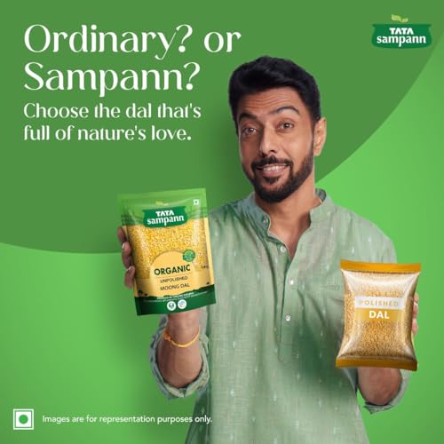Image of Tata Sampann Organic Unpolished Moong Dal, 1kg (Pack of 2)