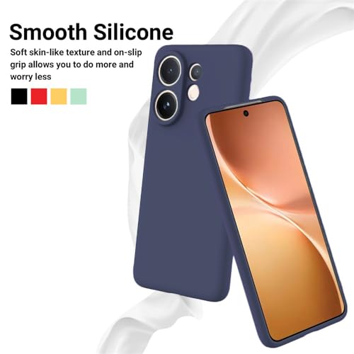 Image of DIZORO Microfiber Candy Back Cover Case for Vivo V60 5G / V60e 5G / Vivo T4 Pro 5G Soft Silicone Rubberized Case with Camera Protection (TPU, Navy Blue)