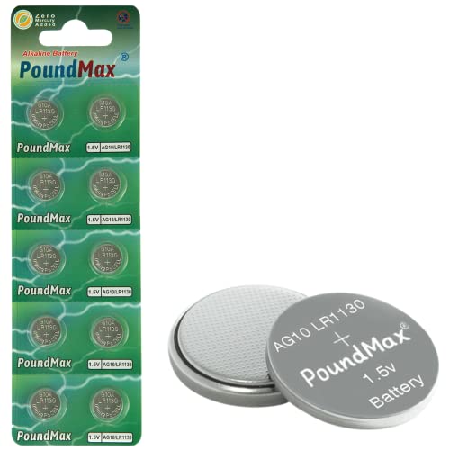 PoundMax AG10 LR1130 Batteries 1.5 Alkaline Button Battery Combo...