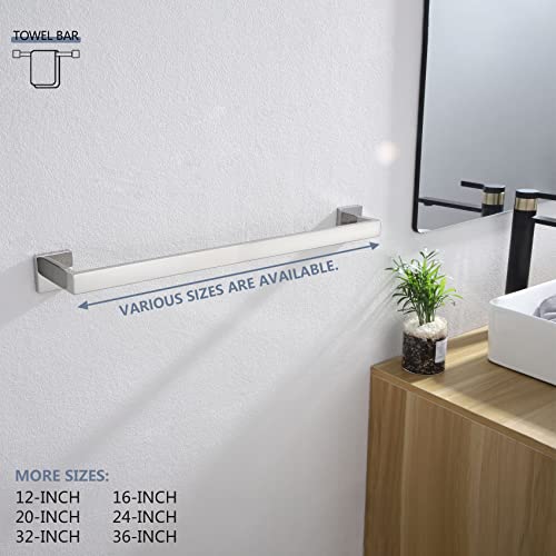 Image of KOKOSIRI 24-Inch Towel Bar, Bathroom Kitchen Towel Holder, Wall Mounted SUS304 Stainless Steel Towel Rack 2 Pack, Polished Chrome, B4003CH-L24-P2