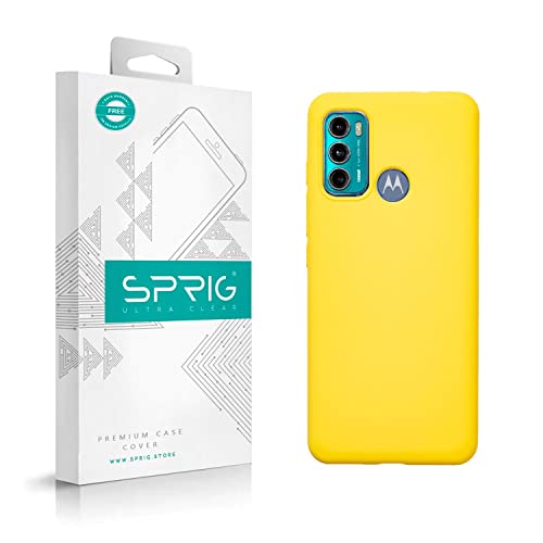 Image of SPRIG Compatible with Moto G60 Premium SilkTone Back Cover Drop Tested Shock Proof Mobile Case for Men, Women, Boys and Girls with Camera Protection (Shining Yellow)