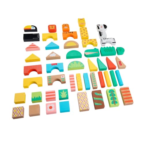 Fisher-Price Wood Jungle Blocks Set Toddler Toy - image 7
