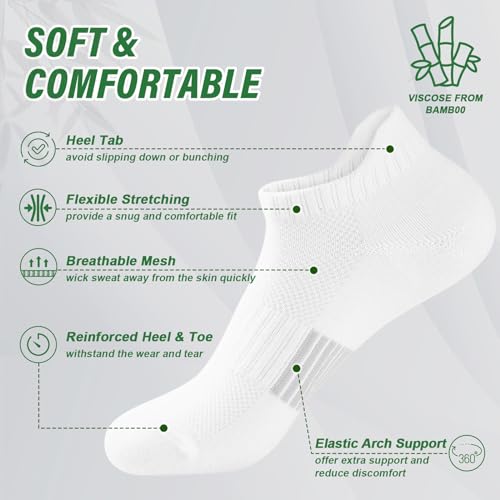 Ankle Socks for Women, Running Athletic Socks Womens Low Cut Ankle No Show Socks 6 Pairs for Women Socks3