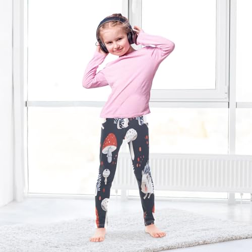 Toddler Girls Leggings Printed Yoga Pants Leggings Red Mushroom Hedgehogs for Kids4