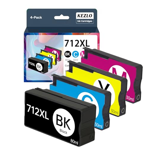 Cartouches encre 712 HP DesignJet T650 T230 T250 T630 T210 de rechange