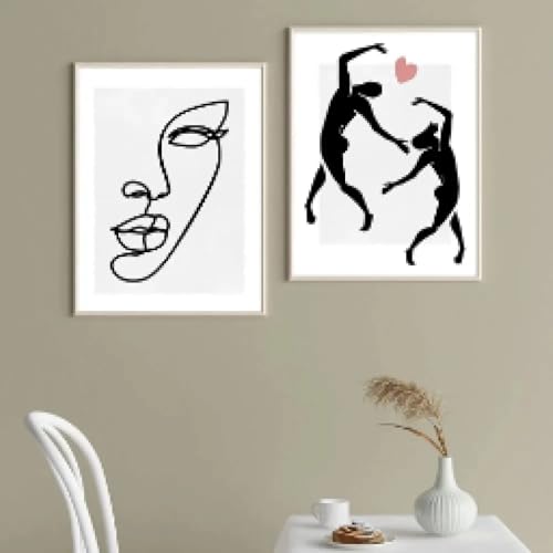 Tableau mural de danseuse abstraite : l'excellence de la toile et du dessin au trait