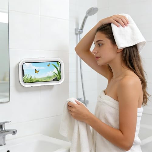 Support de douche pour téléphone portable orientable avec rotation 360