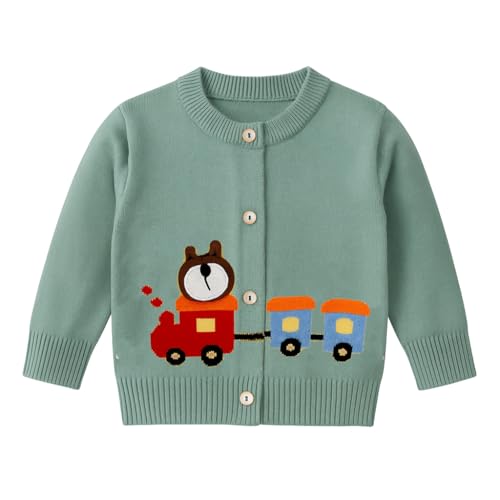 Image of Bold N Elegant Knitted Car Cardigan Sweater for Infant Toddler Baby Boys n Girls | Warm Woolen Front Open Winter Sweater for Kids Infant Toddler Kids