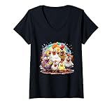 Photo Gallery donna eagerlys colorful pollo arte crazy chicken family maglietta con collo a v Photo Gallery donna eagerlys colorful pollo arte crazy chicken family maglietta con collo a v