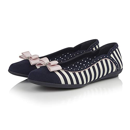 Style vintage rayé des chaussures Ruby Shoo Danse Classique bleu - 3