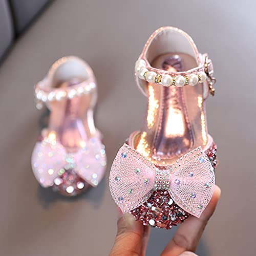 Girls Sandals Fashion Spring and Summer Girls' Sandals Dress Performance Dance Shoes Mesh Rhinestone Pearl4
