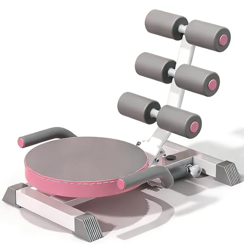 Image of Ab Machine with Auto Rebound, 360 Rotating Seat Ab Trainer for Home Workout, Foldable Sit Up Exercise Equipment for Core Abs Training, Adjustable Home Gym Fitness Equipment