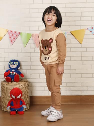 Image of POLKA TOTS 100% Cotton Co-Ord Joggers for Kids | Trendy Sweatshirt & Joggers Set | All Season Wear for Kids, Toddler & Newborn | Soft & Breathable Dress for Boys & Girls | from 6 Months to 8 Years