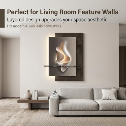 Modern 3D LED Wall Art, Abstract Illuminated Wall Decor for Home Office