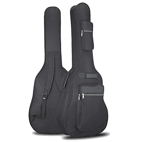 Guitar Gig Bag 41in Guitar Case Waterproof Oxford Electric Guitar Gig Bag With Three Pockets Thick Padding Leather Guitar Bag For Acoustic Classical Guitar, Ukulele, Bass Guitar And More Delaware 