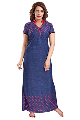 Image of Fabme Women's Satin Floor Length Night Dress Nighty