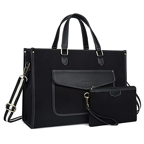 Missnine Canvas Laptop Tote 2-Piece Set