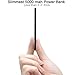 Attom Tech Triple USB Outputs Super Slim Power Bank Ultra Thin, 5000mAh Mini Portable Charger External Phone Battery Pack Small Dual USB Outlet, Emergency Phone Power Backup