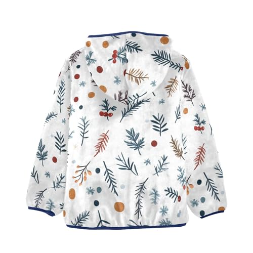 Christmas Fabric Prints Girls Fleece Jacket Girls Fall Jacket Girls Zip Up Hoodie Girls Sherpa Jacket 2-10T2