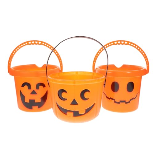 Ipetboom 3piezas Cubos De Dulces De Halloween Unidades Contenedor De Galletas Cubo De Plástico Para Fiestas