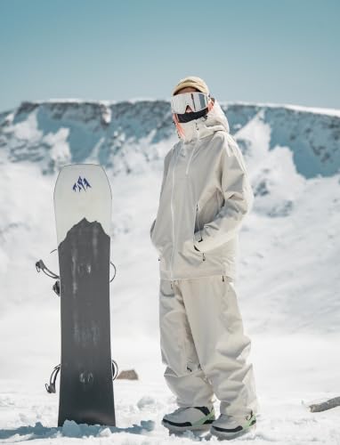 Image of GSOU SNOW Mens Womens Snow Pants Baggy Snowboard Ski Pants Waterproof | 15K Waterproof,10K Breathable,Windproof Waist Powder Skirt,Thigh Vent Zippers,Adjustable Waist & Cuffs Drawcord,5 Pockets
