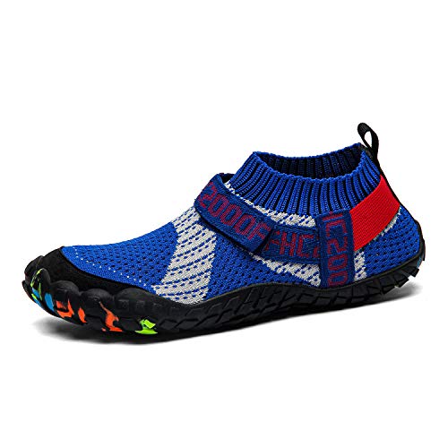 Ritiriko Herren Strandschuhe Badeschuhe Wassersport Unisex Aquaschuhe Barfuß Schnelltrocknend für Schwimmen Strand Pool Surfen Yoga Blau Schwarz EU 43 Cover