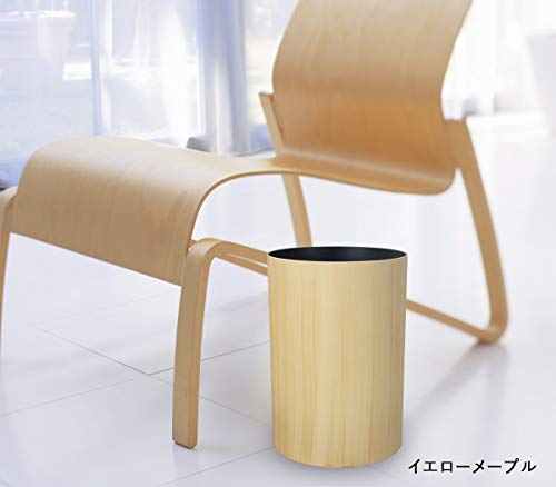 Caneca de Basura Pequeña con Diseño de Madera Natural miniatura 3