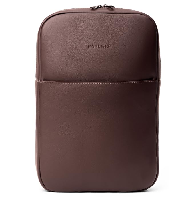 Slim Leather Laptop Backpack NW108 – Lightweight Daypack for Work, Travel & College – Fits Laptops up to 15.6” - Brown2