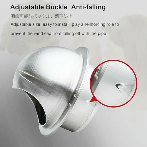 Kaminhaube, 304 Edelstahl Runde Wand Abluft Haube