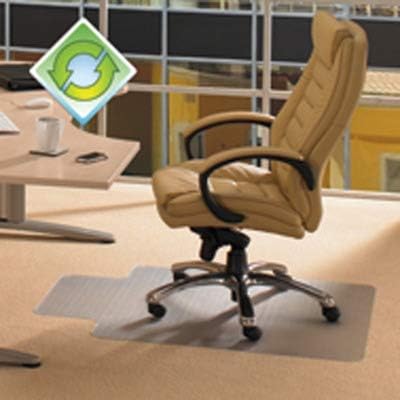EcoTex Revolutionmat Recycled Chair Mat for Low Pile Carpet, 36 x 48, With Lip