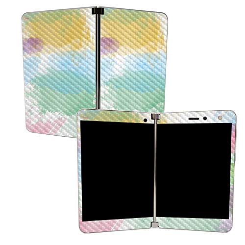 Image of MIGHTY SKINS MightySkins Carbon Fiber Skin for Microsoft Surface Duo - Watercolor White | Protective, Durable Textured Carbon Fiber Finish | Easy to Apply | Made in The USA