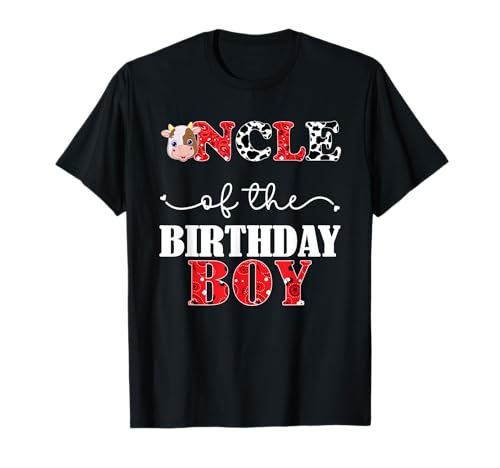 Zio di The Birthday For Boy Cow Farm 1st Birthday Cow Maglietta
