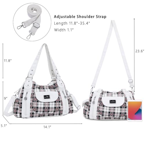Image of Angel Kiss Purses for Women, Large Shoulder Bag Hobo Tote Purse Mutipocket Faux Leather Satchel Hobo Purse