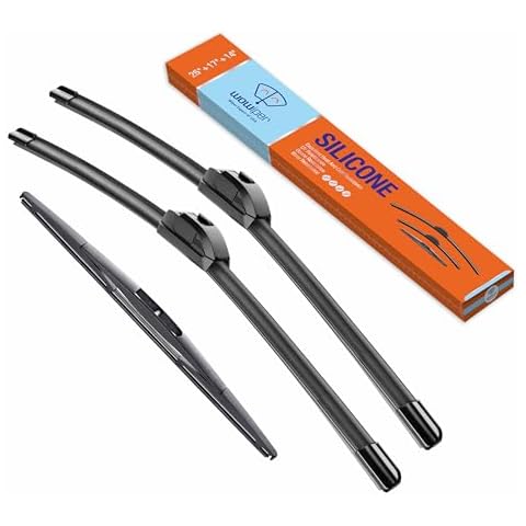 WOWIPER Silicone Windshield Wiper Blades with Rear Wiper Blade for Honda CRV 2007-2011/Subaru Forester 2014-2018, All-Season Automotive Replacement Windshield Wipers for My Car - 26"+17"+14"(Set of 3) Cover