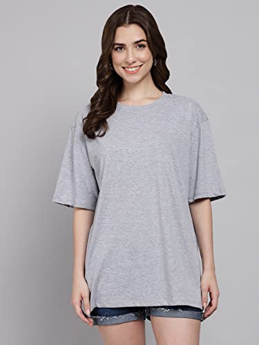 Image of FUNDAY FASHION Women Cotton Half Sleeve Printed Oversized Relaxed Fit T-Shirts /Girls (Pack Of 2)