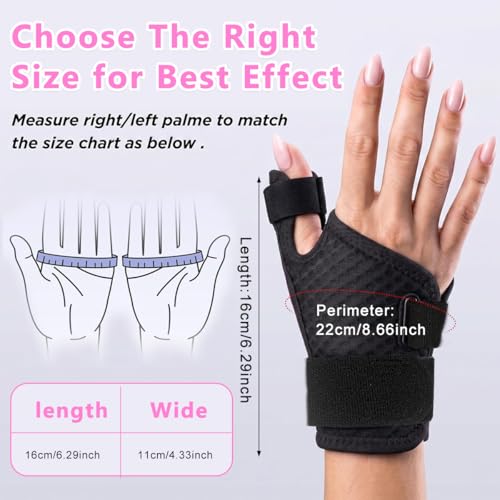 Image of HANNEA Thumb Spica Splint Wrist Brace with Adjustable Compression Straps, Right or Left Hand Use Thumb and Wrist Support Stabilizer for Sprains, Tendonitis, Carpal Tunnel, Arthritis