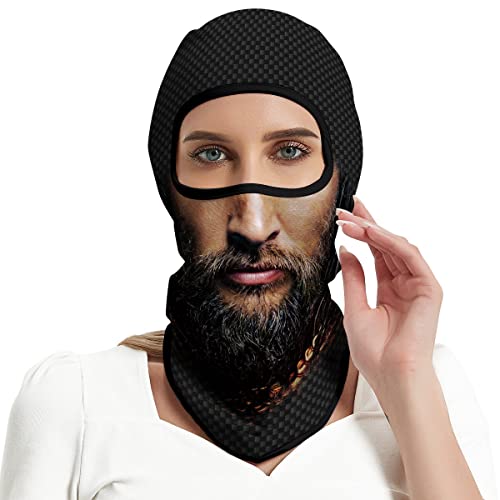 Image of Red Plume 3PCS Balaclava Full Face Mask Ski Mask UV Protection Cover Motorcycle Full Face Mask for Men Women Outdoor Sports