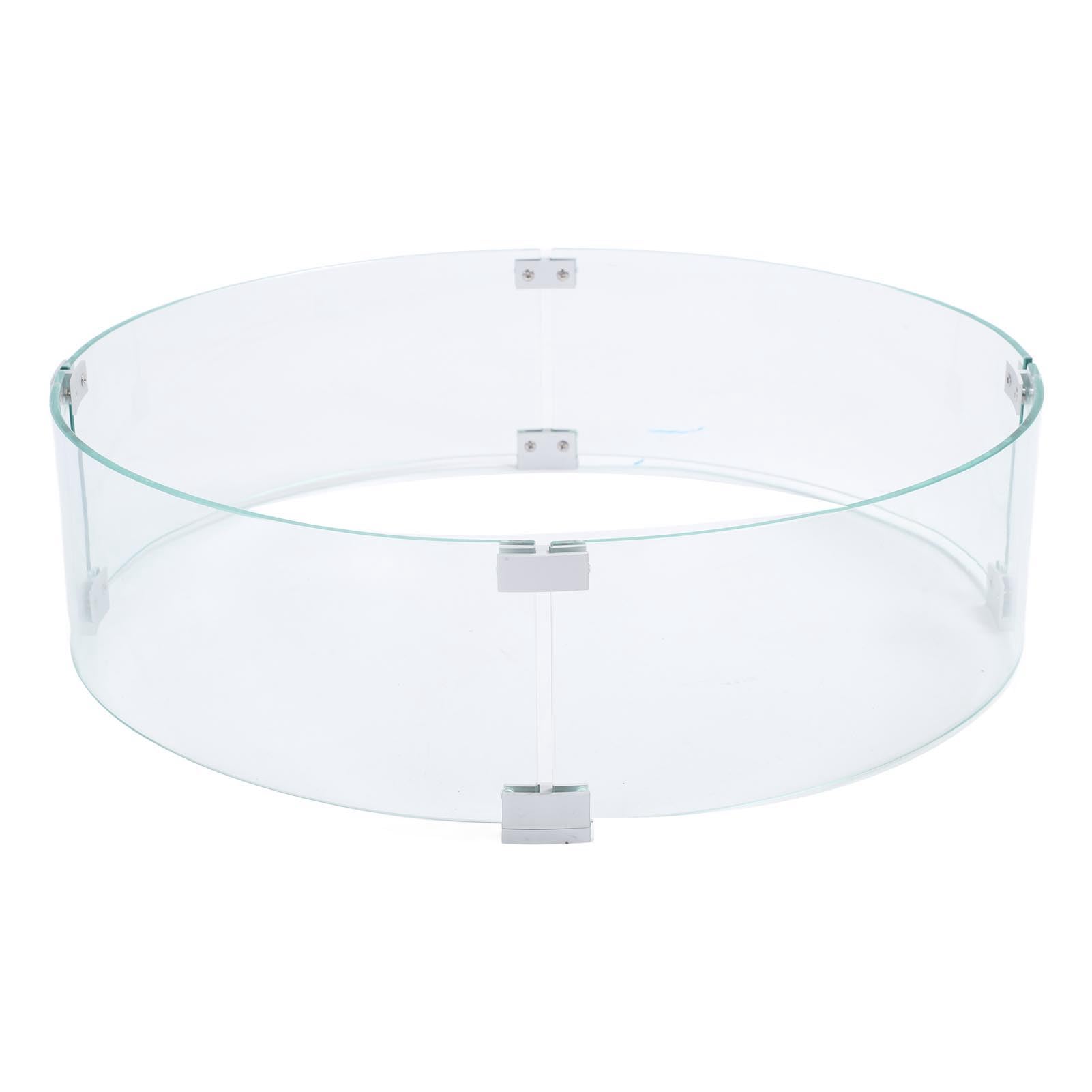 ViaGasaFamido Clear Shield Round Glass Wind Guard, Tempered Glass, Easy Installation, Protects Kids and Guests, 25.6in Diameter for Outdoor Fire Pits